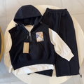 TBUC16 New Spring and Autumn Cotton Set for Boys and Girls, Long Sleeve+Pants+Hooded Tank Top Clothing