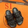 MJHS16 Leather Women Slipper Size 35-42 Shoes with box