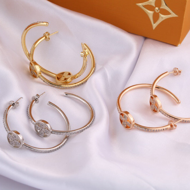 LVE38 Fashion Classic Half Round Earrings Women's Jewelry